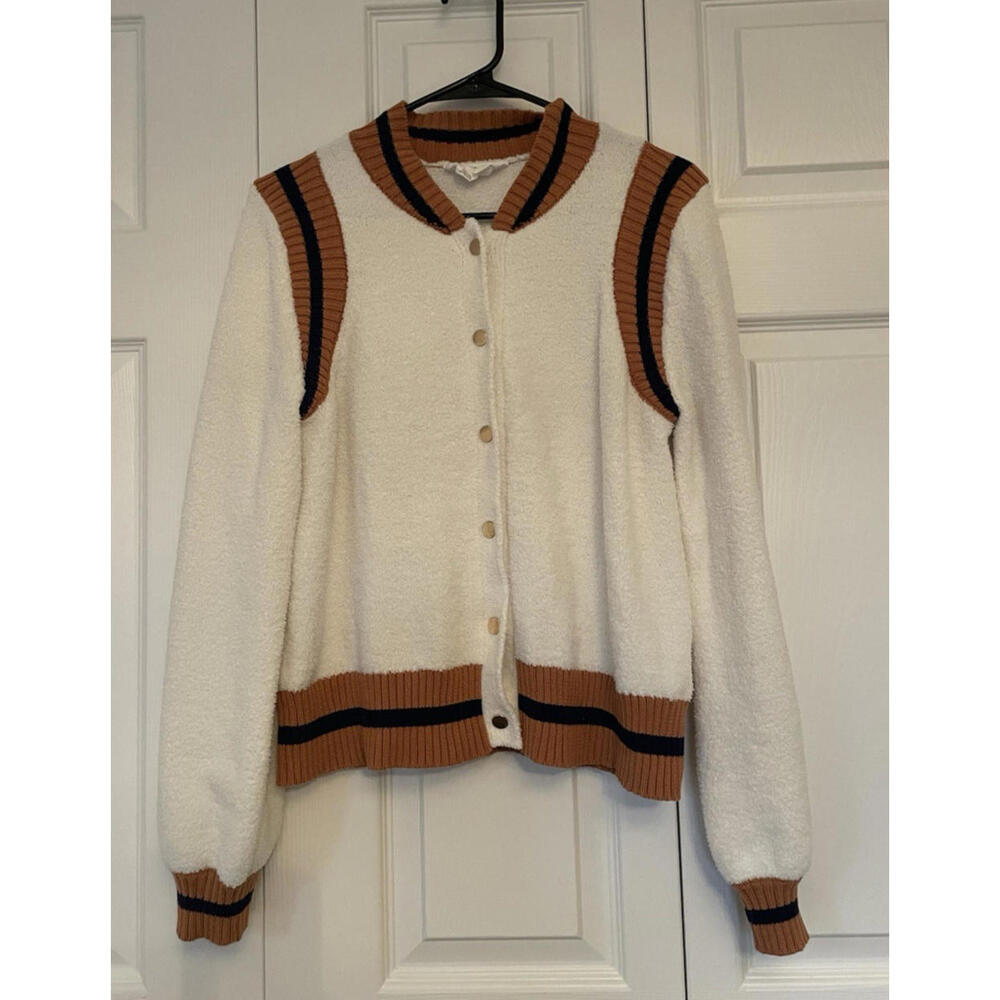 Anthropologie Soft Terry Cardigan Sweater Medium - Picture 2 of 6